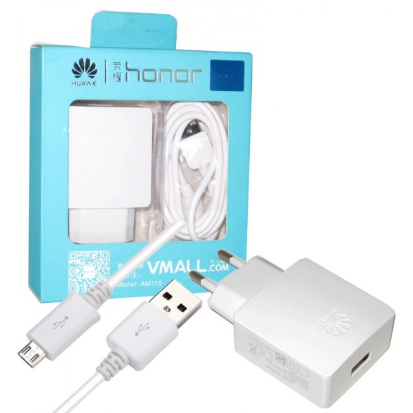 شارژر-تک-پورت-کابل-اندروید-huawei-مدل-am110 شارژر موبایل هواوی honor مدل Am110 همراه با کابل - Image 1